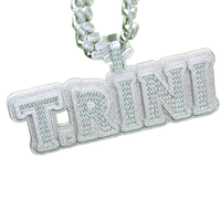 Collier pendentif en zircon brillant pour femme, forme croix et lettre, style hip-hop, chaîne en corde perlée avec diamants, cadeau pour mariage ou fête