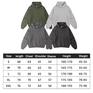 Sweat à capuche surdimensionné imprimé en polyester/coton tissé, anti-rétrécissement, 430G, avec fermeture éclair, pour homme, automne-hiver, vente en gros, écoresponsable - Product Image 5
