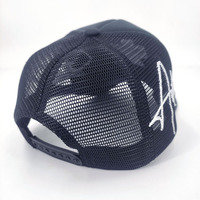 Casquette de camionneur entièrement noire, nouveau Design personnalisé, fil lâche, broderie, 5 panneaux, maille, Snapback, chapeau spécial de camionneur
