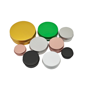 Boîtes cosmétiques rondes en aluminium avec couvercle à vis, finition polie, plusieurs options de couleurs - Product Image 1