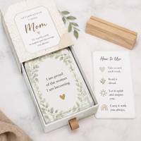 Cartes de méditation sur la grossesse personnalisées de qualité supérieure pour encourager les nouvelles mamans et promouvoir l'amour-propre, ensemble de cartes avec porte-cartes