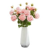 Lange steel pioenrozen zijden pioenrozen bloemen voor bruiloft boog achtergrond decoratie tafel centerpiece vaas arrangement bloemdecoratie