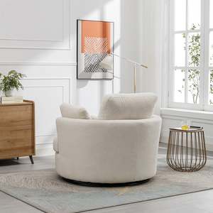 Hiện đại Vòng Cuddle ghế 360 xoay Thùng ghế bọc nử<span class=keywords><strong>a</strong></span> lưỡi liềm trăng lưu trữ băng ghế dự bị ghế Ottoman giải trí ghế phòng khách - Product Image 5