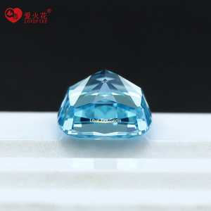 Cushion Cut love <strong>Fire</strong> <strong>Gems</strong> Wholesale Blue Color Loose <strong>Stones</strong> High Quality New Cutting Method 4k Ice Crushed Cut Cubic Zirconia - Product Image 6