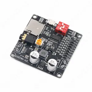 DC 12V 24V Voz Playback Módulo Placa 10W 20W Reprodução Serial Controle DIY Eletrônico MP3 Music Player Módulo de Reprodução DY-HV20T