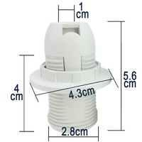 Douille de lampe en plastique E14 E27 noire et blanche, adaptateur pour ampoules à économie d'énergie 250V, certifiée CE ROHS, garantie 2 ans