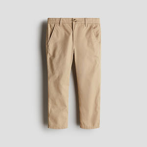소년을위한 맞춤형 키즈 치노 팬츠 코튼 캐주얼 바지 OEM ODM 조정 가능한 허리 어린이 능 직물 슬림 핏 바지 공장 공급 - Product Image 3