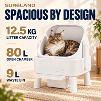Bac à litière pour chat électrique intelligent entièrement automatique avec design anti-éclaboussures, fonction autonettoyante, nettoyage facile, forme carrée