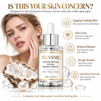 Ampoule de renouvellement cutané au peptide d'huître et au rétinol pour une peau visiblement lisse et éclatante, sérum hydratant pour le visage, raffermissant, repulpant et anti-âge