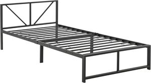 <span class=keywords><strong>Cama</strong></span> Metálica Individual de <span class=keywords><strong>90</strong></span> x 200 cm con Espacio de Almacenamiento Debajo del Marco, Acero Negro - Product Image 6