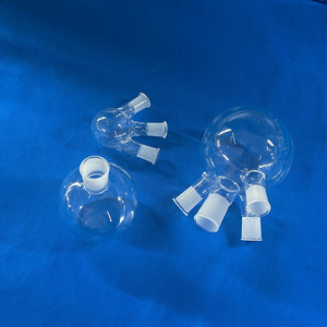 Fiole en verre de quartz <span class=keywords><strong>Schlenk</strong></span> à fond rond à 3 colliers, sans air, de 25 à 2000 ml, haute pureté, pour usage en laboratoire, vente en gros - Product Image 2