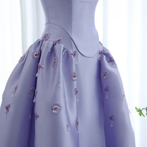 فستان سهرة فاخر من لؤلؤ دبي حجر أرجواني على شكل سهرة للنساء أنيق على الطراز العربي حبيبة حفلات موسيقية بطيات طبيعية ثلاثية الأبعاد - Product Image 6