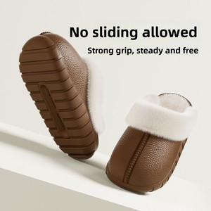 Chaussons d'<span class=keywords><strong>hiver</strong></span> chauds en EVA avec doublure polaire, semelle épaisse en EVA et talon entièrement fermé pour femmes et hommes - Product Image 3
