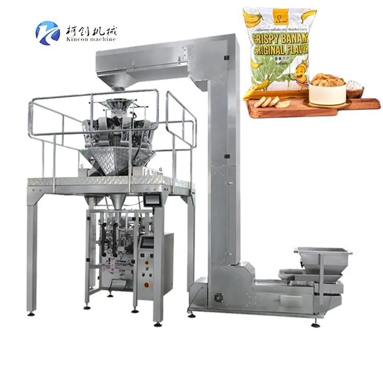 Automatic Weighing Systems Small Dry Fruit Plantain Potato Kurkure Chips Packing Machine For Chip