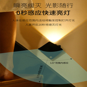 <b>Night</b> <b>Light</b> Human Body Sensor Led Warm White Battery Powered Rectangle Shape For Bedroom Corridor Staircase Living Room Cabinet - Product Image 2