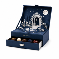 Boîte cadeau de luxe avec tiroir, sculpture en papier 3D, boîte rigide personnalisée pour chocolats, confiseries, bijoux