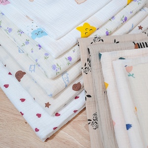 Cao cấp đa-màu Crepe bông vải dệt thoi đôi Crepe dệt với cao cấp muslin tùy chọn in ấn cho cô gái - Product Image 1