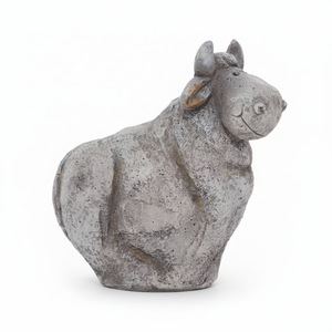 Óxido de magnesio Country Cow Garden Escultura Gris Interior Decoración para el hogar Objeto de mesa Escultura y estatua de animales personalizados para la venta - Product Image 1