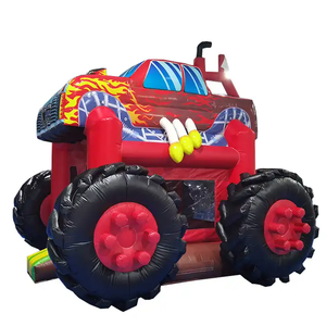 Nouveau style château gonflable rouge et noir Monster Truck avec toboggan et zone <span class=keywords><strong>de</strong></span> saut pour fêtes d'enfants - Product Image 5