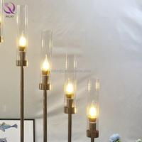 Bougeoirs de mariage en or à 8 bras Candélabres pour centres de table de mariage Décoration Fer Métal Grand Chandelier Hurricane