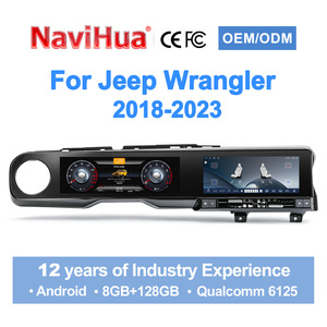 Navihua - Sistema de Navegación GPS Multimedia para Automóvil con Pantalla Dual Android, Sistema Linux, Pantalla LCD para el Tablero de Instrumentos, para Jeep Wrangler 2018-2023 - Product Image 3