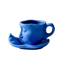 Tasse à café créative avec soucoupe, personnalité, baiser, céramique, latte, thé de l'après-midi, tasse à café avec soucoupe, ensemble de café à domicile