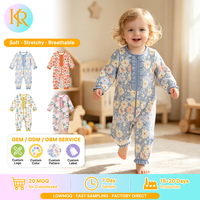 Combinaison à fermeture éclair à imprimé floral pour bébé, motif personnalisé, bordure à volants, manches longues, pour nouveau-né, tenue de tous les jours, de sommeil et de jeu