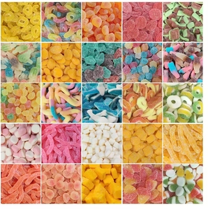도매 OEM ODM 맞춤형 할랄 인증 벌크 스위트 젤라틴 펙틴 구미 캔디 신맛 과일 맛 만화 모양 1KG 병 - Product Image 3