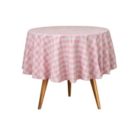Nappe jetable rose et blanche pastel en PEVA, écologique, personnalisable, imperméable, résistante aux rayures, en gros, pour anniversaire et baby shower