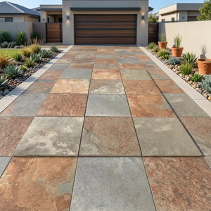 Dalles de pavage extérieures en porcelaine naturelle R11 de 20 mm d'épaisseur, résistantes, pour piscine, cour, 600x600 mm - Product Image 4