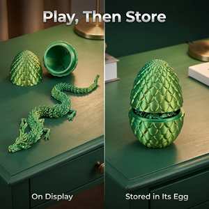 Œuf de dragon imprimé en 3D FDM en soie arc-en-ciel personnalisé avec un dragon chinois mobile à l'intérieur, utilisé pour les pièces industrielles - Product Image 6