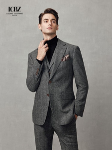 Trajes para hombres Traje de ajuste regular de 3 piezas Patrón floral Blazer Chaqueta Chaleco Pantalones Traje de hombre Conjunto para boda - Product Image 3