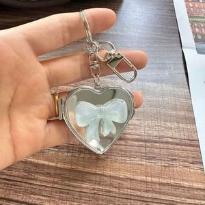 Cute Silver Kpop Backpack <b>Bag</b> <b>Charms</b> Car Heart Mirror Key Chains Decoration Perfect Gift for Friends - Product Image 5