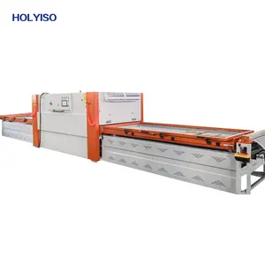 HOLYISO Machine à presser sous vide pour le travail du bois Armoires de cuisine MDF Porte Film PVC Feuille PVC Membrane de laminage 2 tables