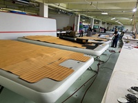 Tapis d'eau gonflable, point de goutte d'eau de 4m 3m, plateforme de natation, île, loisirs, terrain en teck, pour yacht