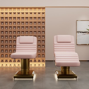 Beauty Salon Esthetician Furniture Gold Base Curve Facial Bed <b>Electric</b> Cosmetic Eyelash Bed Luxury Spa Massage <b>Table</b> Lash Bed - Product Image 4