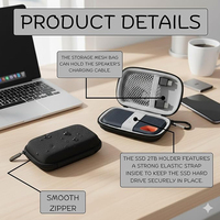 Étui rigide en EVA compatible avec les SSD externes portables SanDisk Extreme Pro/SanDisk Extreme 500 Go 1 To 2 To - Petit étui de protection