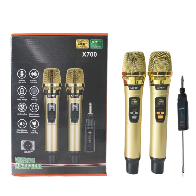 Professional Wireless Microphone Karaoke 1 to 1 3.5mm Dynamic Mic Audio System for Live Singing Game Podcast Recording