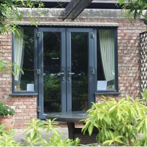 <span class=keywords><strong>Porte</strong></span> extérieure en aluminium de style américain Double verre trempé Portes d'entrée résidentielles <span class=keywords><strong>Porte</strong></span> battante en aluminium à battant - Product Image 5