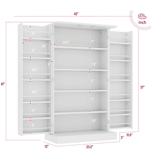 Modern White Pantry <strong>Storage</strong> <strong>Cabinets</strong> for Kitchen <strong>and</strong> Dining Room Wood Panel <strong>with</strong> <strong>Doors</strong> <strong>and</strong> <strong>Shelves</strong> - Product Image 2