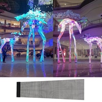 Pantalla LED de Pared de Video P16 al por Mayor, Pantalla LED de Película Transparente Holográfica a Todo Color para Interiores, Ascensores, Aeropuertos, Animación y Gráficos