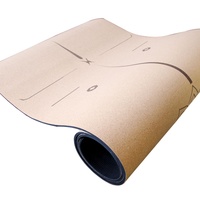 Özel Baskı ve Logolu Doğal Mantar Çevre Dostu Vegan Yoga Matı Kadınlar İçin 183x66cm Pürüzsüz Saplı Sıcak Fırsat
