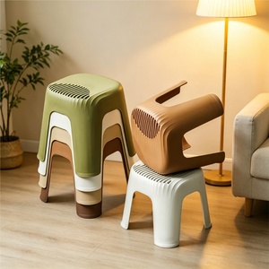Sgabello in Plastica Grande e Resistente, Antiscivolo, Leggero con Design Cavo, per Doccia, Bagno, Camera da Letto e Cucina - Product Image 5