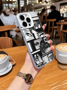 Coque de téléphone transparente antichoc en TPU avec protection d'objectif anti-traces de doigts, motif collage d'yeux d'anime et <span class=keywords><strong>manga</strong></span>, peinte aux UV, pour - Product Image 4