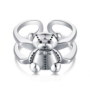 Dylam Jewellery Best Ideas Birthday <b>Gift</b> Animal Pattern 3d Shape Adjustable <b>Wrap</b> Finger Ring Band Teddy Bears Chunky Rings - Product Image 1