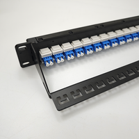 Panneau de brassage fibre optique 1U à cadre ouvert 19 pouces, 24 ports, avec gestion de câbles arrière, pour montage en rack