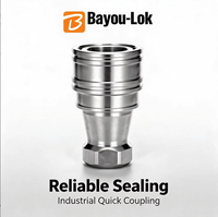 Raccord rapide à double valve en acier inoxydable moulé, résistant à la corrosion, pour systèmes marins, oxygène, acétylène et produits chimiques