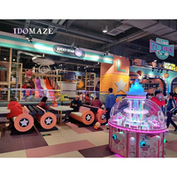 Aire de jeux intérieure pour enfants sur le thème de l'espace, grands toboggans en plastique, jeux interactifs, équipement de jeux souples pour parc d'attractions commercial