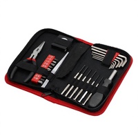 Kit d'outils à main de 26 pièces avec tournevis de précision, clés hexagonales et embouts pour réparation, avec étui de rangement à fermeture éclair