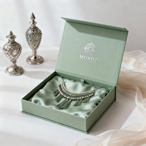 Caja Rígida Azul de Cartón para Regalo, Joyería, Pulseras, Collares, Almacenamiento, Cajas Magnéticas de Cartón Premium con Logotipo Estampado en Caliente - Product Image 2